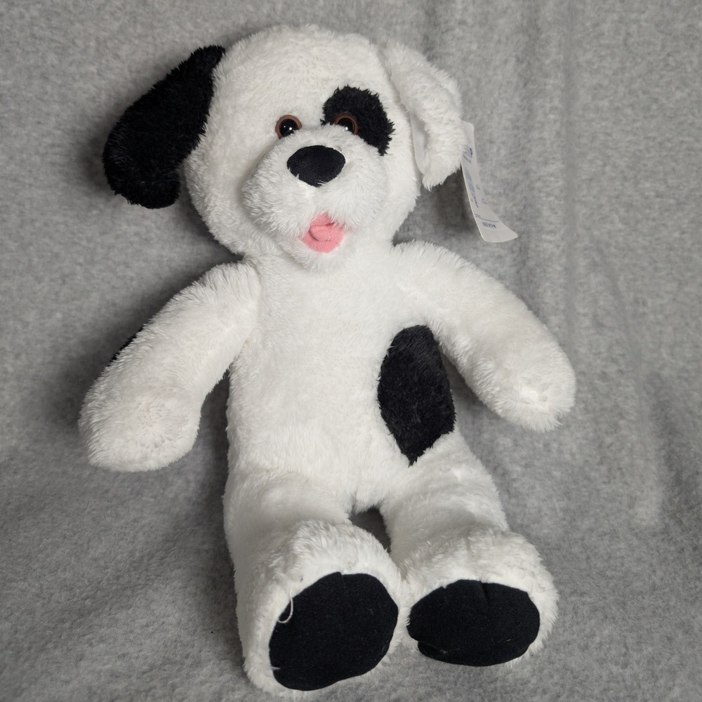 Build-A-Bear Cookies & Cream Pup Unisex OS White New Spotted Dog Plush